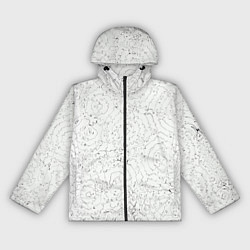 Женская ветровка Хаотичная черно-белая рябь - узор Хуф и Ся