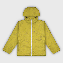 Женская ветровка Рябь - зеленовато-желтый и фиолетовый - узор Хуф и