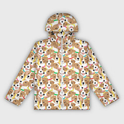 Женская ветровка Джек рассел терьер в разноцветных ошейниках