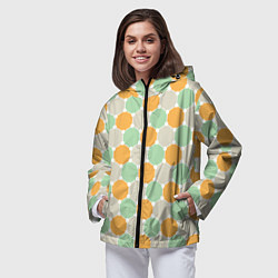 Ветровка с капюшоном женская Grey yellow green style, цвет: 3D-черный — фото 2
