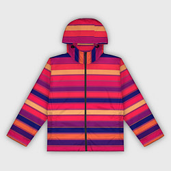 Женская ветровка Полосатый ярко-красный