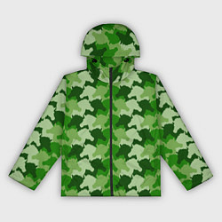 Ветровка с капюшоном женская Лошади, Единороги - камуфляж, цвет: 3D-черный