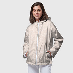 Ветровка с капюшоном женская Текстура светло-бежевый, цвет: 3D-белый — фото 2