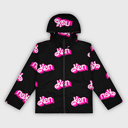 Ветровка с капюшоном женская Логотип Кен - патерн, цвет: 3D-черный