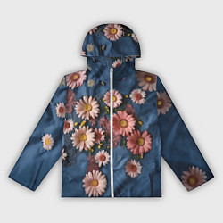 Женская ветровка Хризантемы на джинсе