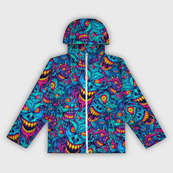 Женская ветровка Неоновые монстры - graffiti art style pattern