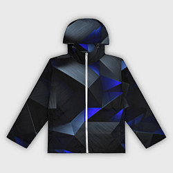 Ветровка с капюшоном женская Black blue abstract, цвет: 3D-белый