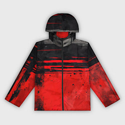 Ветровка с капюшоном женская Black red texture, цвет: 3D-черный