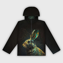 Ветровка с капюшоном женская Магический кролик, цвет: 3D-черный