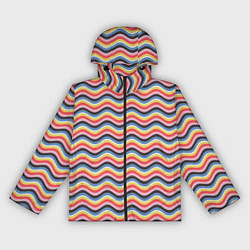 Ветровка с капюшоном женская В полоску, цвет: 3D-черный