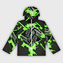 Женская ветровка Зелёный рунический камень киберпанк