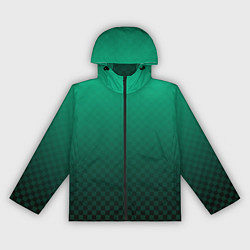 Женская ветровка Аквамариновая клетка с градиентом