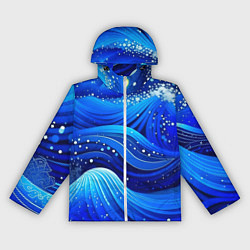 Ветровка с капюшоном женская Волны - текстура от нейросети, цвет: 3D-белый