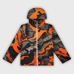 Женская ветровка Оранжево-черный камуфляж
