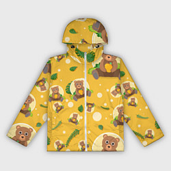 Ветровка с капюшоном женская Мишка с ульем, цвет: 3D-белый