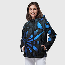 Ветровка с капюшоном женская Black blue elements, цвет: 3D-черный — фото 2