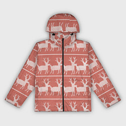 Ветровка с капюшоном женская Классический рождественнский принт с оленем, цвет: 3D-черный