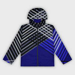 Женская ветровка Белые и серые полосы на синем фоне