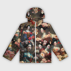 Женская ветровка Гейша в цветах