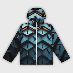Ветровка с капюшоном женская Металлические объемные чешуйчатые ромбы, цвет: 3D-белый