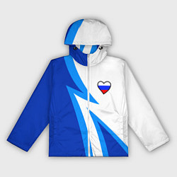 Женская ветровка Флаг России в сердечке - синий
