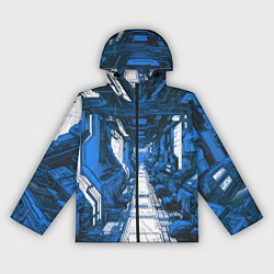 Ветровка с капюшоном женская Синяя комната киберпанк, цвет: 3D-черный