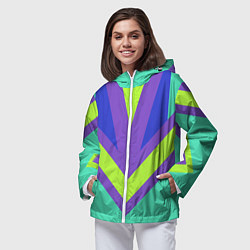 Ветровка с капюшоном женская Имидж 90-х, цвет: 3D-белый — фото 2