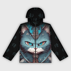 Женская ветровка Кот самурай сердитый