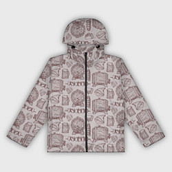 Женская ветровка Паттерн с деревянной кружкой и шашлыком в стиле кр