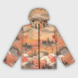 Ветровка с капюшоном женская Japen pattern, цвет: 3D-черный