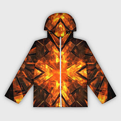 Ветровка с капюшоном женская Огненная геометрия, цвет: 3D-белый