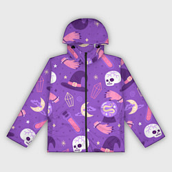 Ветровка с капюшоном женская Ведьмин узор, цвет: 3D-черный