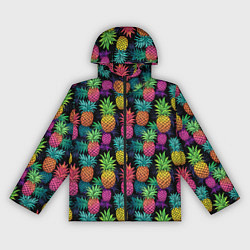 Женская ветровка Разноцветные ананасы паттерн