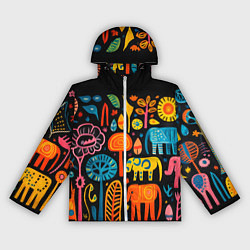 Женская ветровка Африканский узор со слонами - нейросеть