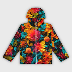 Женская ветровка Яркие шикарные цветы узор