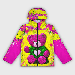 Женская ветровка Розовый мишка в вязаном свитере