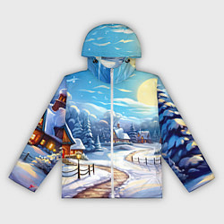 Женская ветровка Новогоднее настроение пейзаж