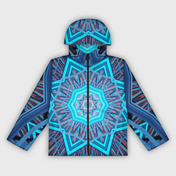 Ветровка с капюшоном женская Геометрический орнамент мандалы, цвет: 3D-черный