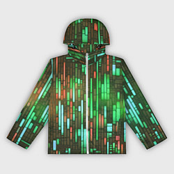 Женская ветровка Неоновые полосы зелёные