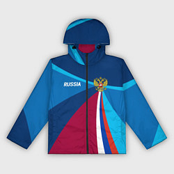 Женская ветровка Герб и триколор России с геометрией