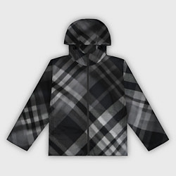Женская ветровка Черно-белая диагональная клетка в шотландском стил