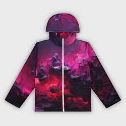 Ветровка с капюшоном женская Фиолетовые элементы абстракция, цвет: 3D-белый