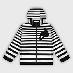 Женская ветровка Силуэт на чёрно белом полосы