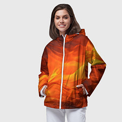 Ветровка с капюшоном женская Яркий огонь, цвет: 3D-белый — фото 2