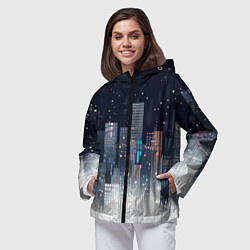 Ветровка с капюшоном женская Инверсия дня, цвет: 3D-черный — фото 2