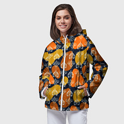 Ветровка с капюшоном женская Волшебные мотыльки, цвет: 3D-белый — фото 2