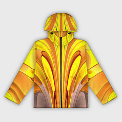 Ветровка с капюшоном женская Вытянутые желтые полосы, цвет: 3D-черный