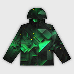 Ветровка с капюшоном женская Визуальные иллюзии в геометрии, цвет: 3D-черный