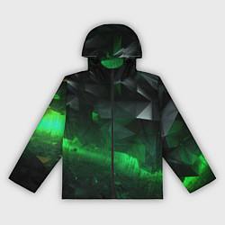 Женская ветровка Асимметрия зеленого узора