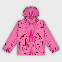 Женская ветровка Плавные линии на розовом фоне